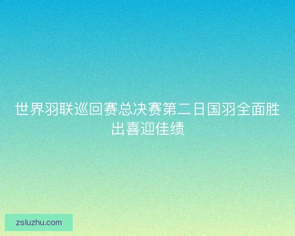 世界羽联巡回赛总决赛第二日国羽全面胜出喜迎佳绩